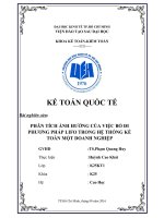 Tiểu luận môn kế toán quốc tế phân tích ảnh hưởng việc bỏ đi phương pháp LIFO trong hệ thống kế toán một doanh nghiệp 