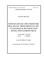 Đánh giá kết quả hoá trị bổ trợ phác đồ TAC trong bệnh ung thư vú giai đoạn II, IIIA hạch nách dương tính tại bệnh viện K (FULL TEXT)