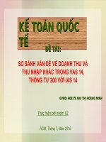 Thuyết trình môn kế toán quốc tế so sánh vấn đề doanh thu và thu nhập khác trong vas 14 thông tư 200 với IAS 14 