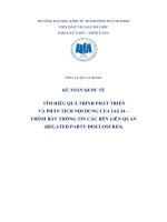 Tiểu luận môn kế toán quốc tế chuẩn mực kế toán quốc tế IAS 24 trình bày thông tin các bên liên quan 