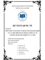 Tiểu luận môn kế toán quốc tế phân tích và so sánh vấn đề kế toán doanh nghiệp vừa và nhỏ theo quyết định 48 thông tư 138 với IFRS cho doanh nghiệp vừa và nhỏ 