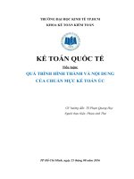 Tiểu luận môn kế toán quốc tế quá trình hình thành và nội dung chuẩn mực kế toán úc 