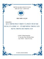 Tiểu luận môn kế toán quốc tế quá trình hình thành phát triển và phân tích nội dung của IFRIC 15 – xây dựng trong bất động sản 