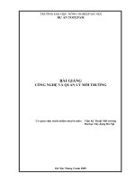 BÀI GIẢNG CÔNG NGHỆ VÀ QUẢN LÝ MÔI TRƯỜNG