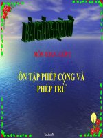 Bài giảng Toán 2 bài Ôn tập về phép cộng và phép trừ 