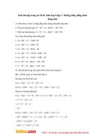 Giải bài tập trang 16 SGK Toán lớp 8 tập 1: Những hằng đẳng thức đáng nhớ