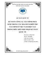 Tiểu luận môn kế toán quốc tế kế toán công cụ tài chính phái sinh trong các doanh nghiệp phi tài chính ở việt nam hiện nay trong điều kiện hội nhập kế toán quốc tế 