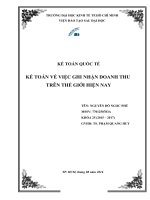 Tiểu luận môn kế toán quốc tế kế toán về việc ghi nhận doanh thu trên thế giới hiện nay 