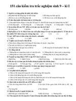 151 câu kiểm tra trắc nghiệm sinh 9 kì i 