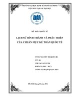 Tiểu luận môn kế toán quốc tế lịch sử hình thành và phát triển của chuẩn mực kế toán quốc tế 