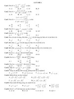 trắc nghiệm chương hàm mũ toán 12 có đáp án
