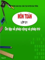 Bài giảng Toán 2 bài Ôn tập về phép cộng và phép trừ 