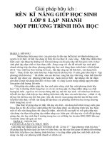 Rèn kĩ năng giúp học sinh lớp 8 lập nhanh một phương trình hóa học 