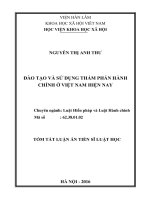 Đào tạo và sử dụng thẩm phán hành chính ở việt nam hiện nay (TT)