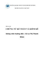 TIỂU LUẬN MÔN NGUYÊN LÝ KẾ TOÁN CHƯƠNG CHỨNG TỪ KẾ TOÁN