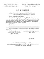 ĐƠN XIN NGHỈ PHÉP CỦA GIÁO VIÊN