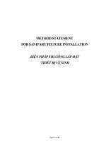 Biện Pháp Thi Công Lắp Đặt Thiết Bị Vệ Sinh