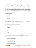 Đề thi Violympic Vật lý lớp 10 vòng 1 năm 2016 - 2017