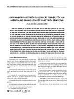 QUY HOẠCH PHÁT TRIỂN DU LỊCH CÁC TỈNH DUYÊN HẢI MIỀN TRUNG TRONG LIÊN KẾT PHÁT TRIỂN BỀN VỮNG