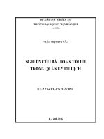 Nghiên cứu bài toán tối ưu trong quản lý du lịch (LV01979) 
