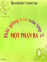 Bài giảng Toán 2 bài Một phần ba