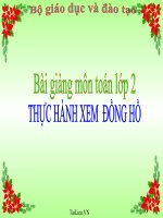 Bài giảng Toán 2 Bài 24: Thực hành xem đồng hồ