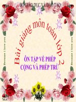 Bài giảng Toán 2 bài Ôn tập về phép cộng và phép trừ 