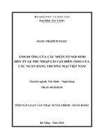 ẢNH HƯỞNG của các NHÂN tố nội SINH đến tỷ lệ THU NHẬP lãi cận BIÊN (NIM) của các NGÂN HÀNG THƯƠNG mại VIỆT NAM