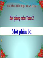 Bài giảng Toán 2 bài Một phần ba