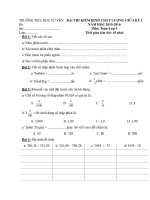 Đề kiểm tra giữa học kì 1 môn Toán lớp 5 năm học 2015 - 2016 trường Tiểu học Tứ Yên