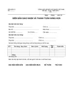 biên bản giao nhận và thanh toán