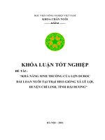 “KHẢ NĂNG SINH TRƯỞNG của lợn DUROC