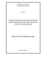 Vai trò lãnh đạo của đảng bộ huyện sìn hồ tỉnh lai châu trong thực hiện chính sách xã hội từ năm 1986 đến nay 