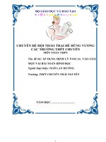 Chuyên toán áp DỤNG ĐỊNH lý PASCAL vào GIẢI một vài bài TOÁN HÌNH học
