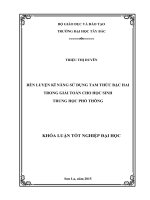 Rèn luyện kĩ năng sử dụng tam thức bậc hai trong giải toán cho học sinh trung học phổ thông 