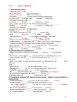 Bài tập tiếng Anh lớp 11 Bài 1-3 (With key)