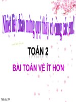 Bài giảng Toán 2 chương 2 bài 14: Bài toán về ít hơn