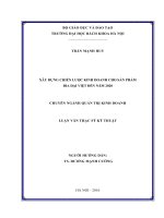 XÂY DỰNG CHIẾN LƯỢC KINH DOANH CHO SẢN PHẨM BIA ĐẠI VIỆT ĐẾN NĂM 2020