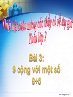 Bài giảng Toán 2 bài 9 cộng với một số 9+5
