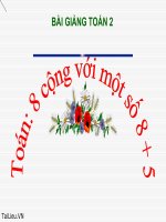 Bài giảng Toán 2 bài 8 cộng với một số 8+5