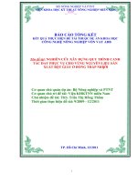 Báo cáo khoa học: Nghiên cứu xây dựng quy trình canh tác đay phục vụ cho vùng nguyên liệu sản xuất bột giấy ở Đồng Tháp Mười