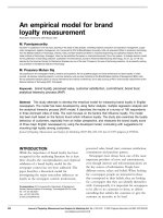 An empirical model for brand loyalty measurement