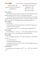 Đề thi giữa học kỳ I môn Vật lý lớp 11 trường THPT Thuận Thành số 3, Bắc Ninh năm học 2015 - 2016