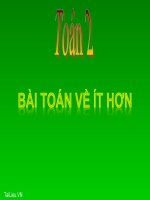 Bài giảng Toán 2 chương 2 bài 14: Bài toán về ít hơn