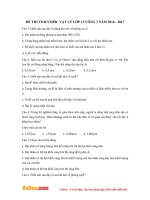 Đề thi Violympic Vật lý lớp 12 vòng 3 năm 2016 - 2017