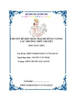 CHUYÊN ĐỀ PHÉP NGHỊCH ĐẢO VÀ ỨNG DỤNG TẠI TRẠI HÈ HÙNG VƯƠNG CÁC TRƯỜNG CHUYÊN