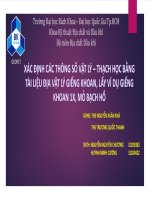 Báo cáo xác định các thông số vật lý – thạch học bằng tài liệu địa vật lý giếng khoan, lấy ví dụ giếng khoan