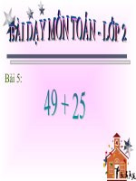 Bài giảng Toán 2 bài 49+25