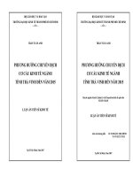 PHƯƠNG HƯỚNG CHUYỂN DỊCH CƠ CẤU KINH TẾ NGÀNH TỈNH TRÀ VINH ĐẾN NĂM 2015