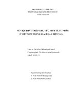 LUẬN án TIẾN sĩ   VIỆC PHÁT TRIỂN KINH tế tư NHÂN ở VIỆT NAM TRONG GIAI đoạn HIỆN NAY